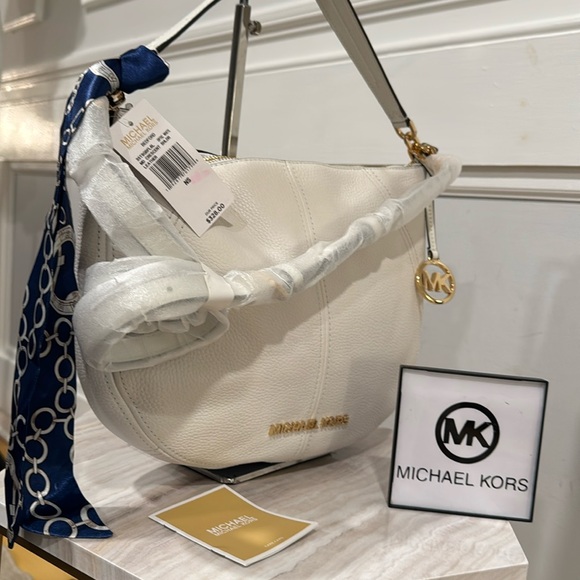 Michael Kors Handbags - Michael Kors Bag Brooke White Hobo NWT